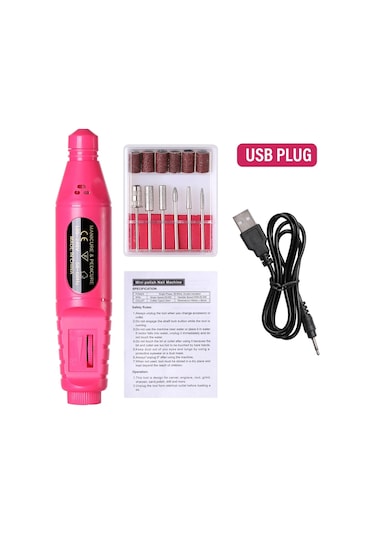 Lulaa Taşınabilir Elektrikli Tırnak Matkap Makinesi Manikür Freze Seti Tırnak Dosyaları Matkap Uçları Jel Cila Sökücü Araçları Açık Yeşil