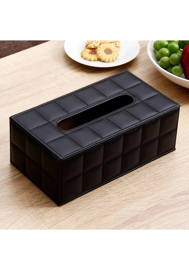 Willowhaven Siyah Üstün Kalite Kumaş Kağıt Havlu Kutusu Kılıfı - Oturma Odası Banyo Dekorasyon Aksesuarı Siyah