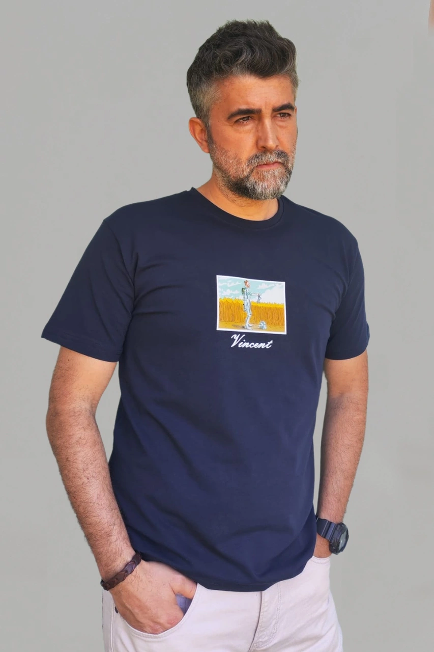 Erkek Desenli-düz Karışık Slim Fit Bisiklet Yaka Pamuk Elastan 4'lü Basic Tişört Vk-erkektişört-desendüz-4lü