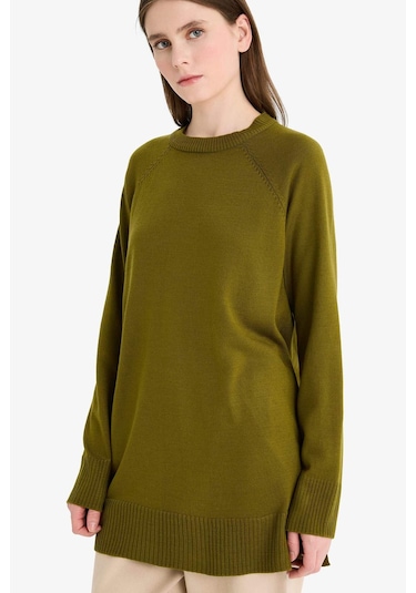 Defacto Regular Fit Bisiklet Yaka Tunik C4474ax25wnkh463 Haki