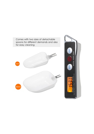 Kosona Dijital Mutfak Ölçek Kaşığı - 0.05g-500g Hassas Tartım, 2 Farklı Boy Kaşık, Hızlı Kilitleme, Pil Hariç Siyah Siyah