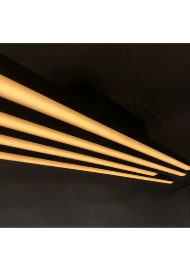 Tavan Led Avize Inline 100x4cm Plafonyer Siyah - Sarı