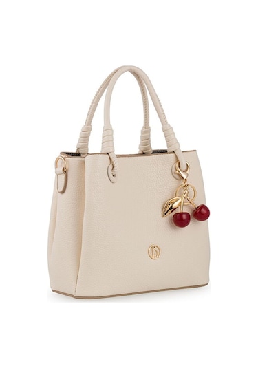 Bilik Deri Logo Detaylı Bej Kadın El Çantası Riv 145-r Bej