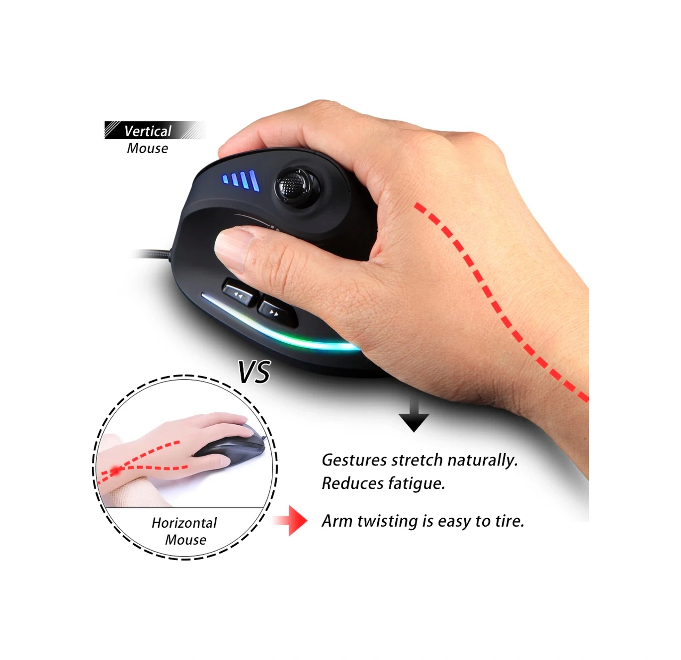 Sones Zelotes C18 11 Tuşlu Rgb Dikey Tutuşlu Ergonomik Joystick Programlama Oyun Kablolu Fare Diğer