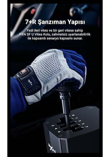 Pxn Sf U H-vites Kolu 7+r Tam Cnc Metal, 16-bit Hassasiyet Ve Ayarlanabilir Vites Hissiyatı Pc Ve Pxn Base Uyumlu