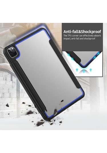 Didadodo İpad Pro 11 2.nesil 2020 Kılıf Şok Emici Tpu Kılıf - 2.nesil Kalem Kablosuz Şarj, Mavi