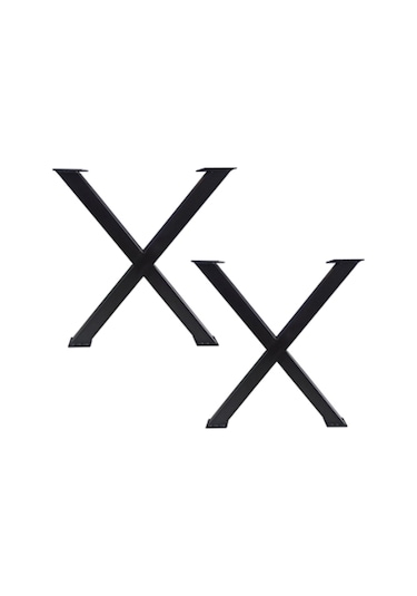 Metal Sehpa Ayağı Masif Ahşap Kütük Orta Sehpa Ayakları Metal X A