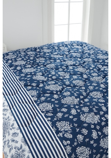 Cayprus Çift Kişilik Kapitone Dolgulu Pike 4 Mevsim Petek Dsn Yastık Kılıfı Dahil 200x230cm Lacivert