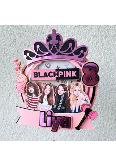 Blackpink Temalı Kız Çocuk Doğum Günü İsme Özel 3d Pasta Parti Süsü Cake Topper Çocuk