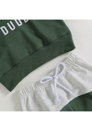 Kahverengi Bebek Erkek Yaz Giysileri Kıyafetler Mektup Baskı Kontrast Renk Kapşonlu Kısa Kollu Üstler Ve Şort 2 Adet Takım Elbise Kahverengi