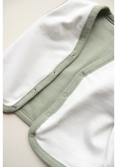 Avokado Nakışlı Çift Taraflı Yelek Haki