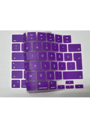 Arabulalaca MacBook Uyumlu Air 13.6 A2681 M2 Türkçe Q Silikon Klavye Mor
