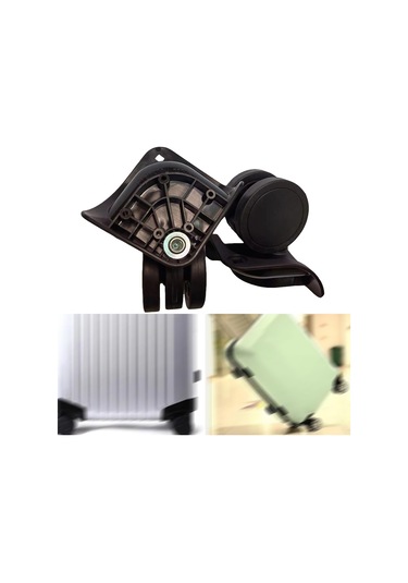 Homyl 2 Adet Bagaj Tekerlekleri Bavul Silindiri Tamir Parçaları Siyah