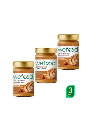 Wefood Süt Karamelli Fıstık Ezmesi 300 Gr 3'lü 8683347037131