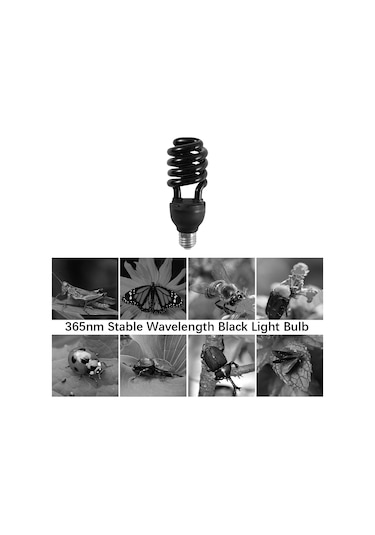 Vkemall 20w Sarmal Siyah Işık Ampülü 365nm - E27, 110v - Haşhaşlıca & Zararlı Avcısı, Partiler İçin Uygun - 1 Adet