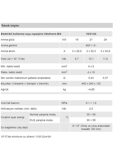 Viessmann Vitotherm EI4 EI4.A18.21.24 K Ani Su Isıtıcı