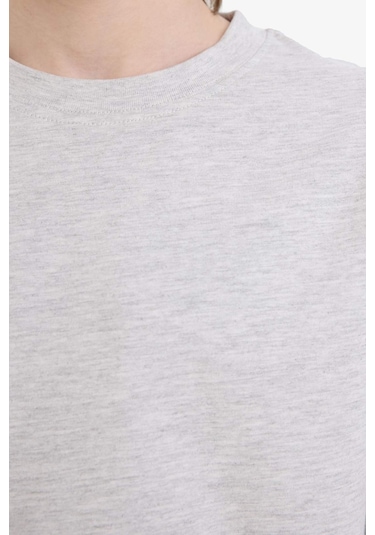 Defacto Erkek Çocuk Bisiklet Yaka Basic Düz Uzun Kollu Okul Tişörtü K1686a625augr400 Gri