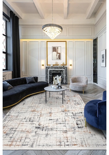 Youdayhomecollection Arya-krem/kahve/gri - Salon, Oturma Odası Ve Koridor Halısı-robot Süpürgeye Uyumlu-kolay Temizlenebilir - 80x100 Çok Renkli