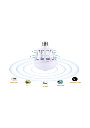 Yaozixa Led E27 9w Işık + 365nm Mor Işık, Otomatik Kaydırma, 3 Modlu, 175-265v, Akıllı Sinir Ve Sinek Öldürücü Aleti