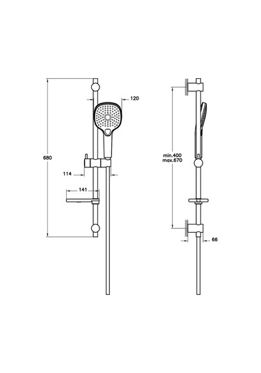 Bliss Square 3f Sürgülü El Duşu Takımı A45775 Çok Renkli