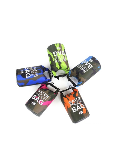 Teltree 2l Oranj Kamuflaj Poliester Su Geçirmez Çanta - Tek/çift Omuzlu, Hafif, Kayak, Bot Turları İçin