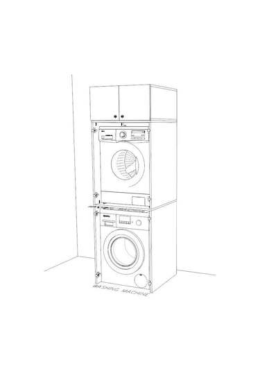 Doğsan Mobilya Dlp007 Çamaşır-kurutma Makine Dolabı Beyaz