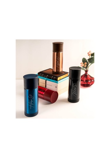 Isim Imza Tasarımlı Çelik Termos Parlak Kırmızı