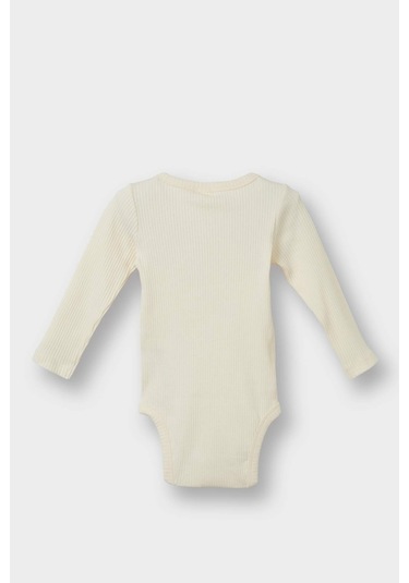 Defacto Erkek Bebek Yenidoğan Fitilli Kaşkorse 2li Uzun Kollu Çıtçıtlı Body F4653a525auer233 Ekru