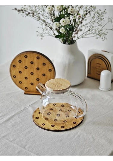 Orlov's Decor Sıcak Tutucu Ahşap Standları "çiçekler" Set 3 Parça 388896707 Meşe