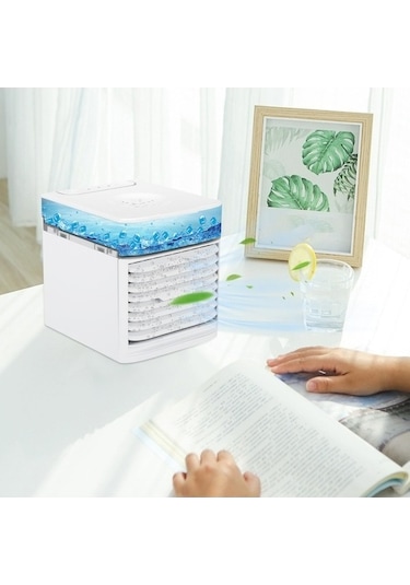 Ebitda 3 Hızlı Usb Soğutucu Fan - 41 Serinleten, Uv Dezenfekte, 7 Renk Led Masaüstü Klima - Ofis/yatak Odası/garaj İçin Etkili Soğutma