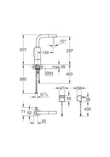 Grohe 36088000 Essence E Elektrikli Fotoselli Lavabo Bataryası