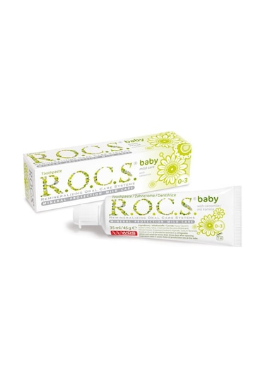 Rocs Baby Papatya Özlü Yutulabilir Diş Macunu 0-3 Yaş 35 ML