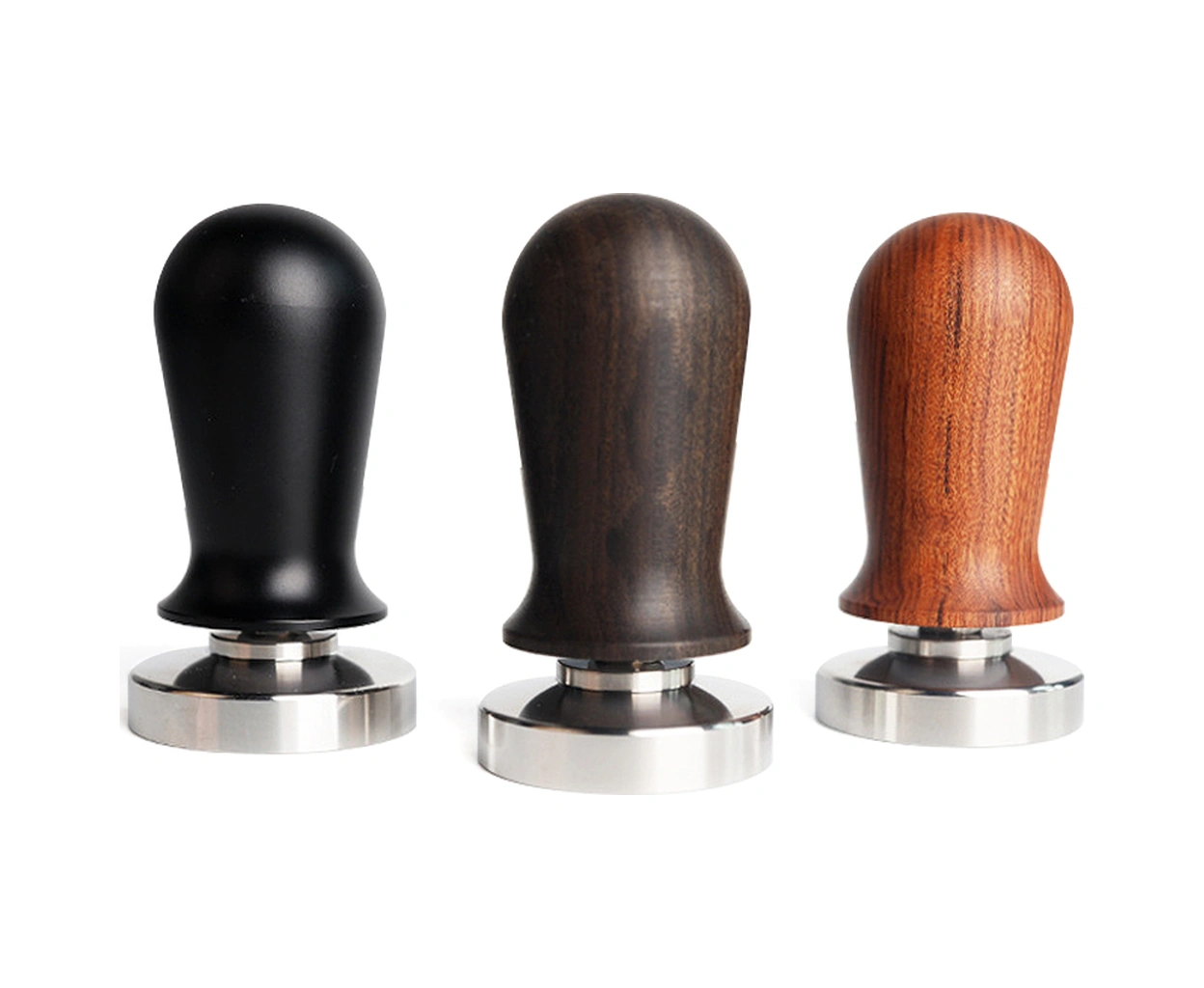 Geeksen Ahşap Saplı Paslanmaz Çelik Kahve Tamperi - 53mm Siyah Dengeleyici, Uniform Ölçü İçin Espresso Ve Kahve İçecekleri Siyah