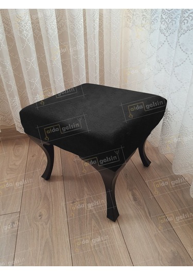Ayak Ucu Kapı Önü Antre Düz Bench Puf Siyah Ayak Siyah