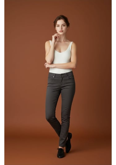 Skinny Kalıp Kadın Pantolon-byn-36000 Antrasit
