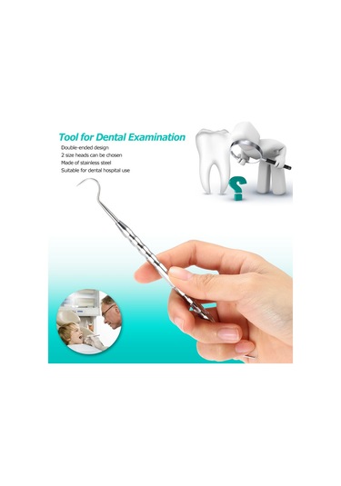 Qingmipy Çift Uçlu Paslanmaz Çelik Diş Muayene Aleti, Diş Hekimliği İçin Pratik Ve Ergonomik Tasarım