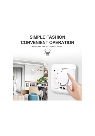 Monyee 16a 5-40 C Mekanik Manuel Termostat, Elektrikli Yer Isıtıcı Kontrol Cihazı, Beyaz Abs+pc, Ip20 Koruma Seviyesi