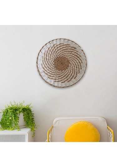 Suntek Magideal Dokuma Sepet Duvar Dekoru Fuaye Veranda Çiftlik Beyaz-30cm
