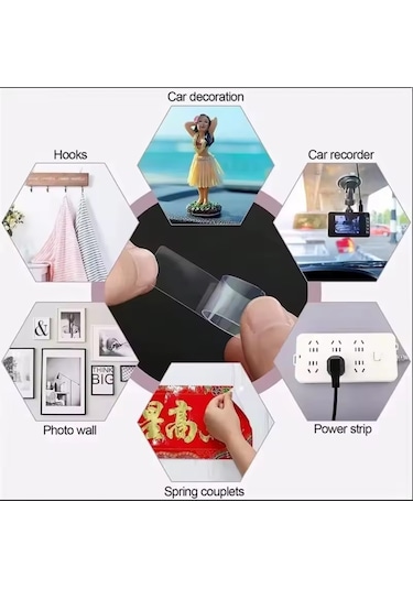 1.4 Cm - 4.5 Cm 60 Adet Kaliteli Çift Taraflı Bant Halı Tablo Resim Yapıştırma Bandı