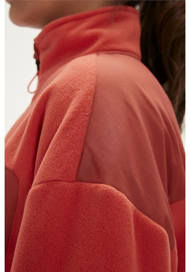 Bad Bear Eva Half-zip Ginger Tarçın Yarım Fermuarlu Kadın Polar Sweatshirt - Tarçın