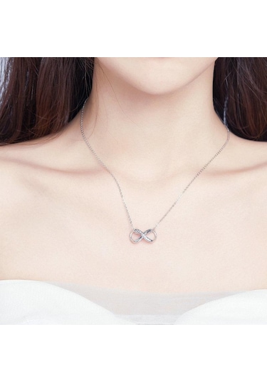 Pembe Bamoer Büyük Takılar Gümüş 925 Infinity Aile Sonsuza Kadar Kristal Charm Bilezik İçin