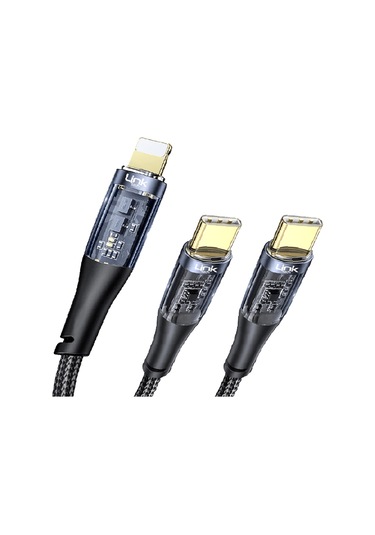 Linktech K674 Multi 2in1 Type-c + Lightning Pd 60w Hızlı Şarj Kablosu