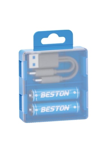 Beston Usb Type-c Kablo Ile Şarj Edilebilir Lityum 2'li Ince Pil 1.5v Aaa / 666 Mwh 150mah