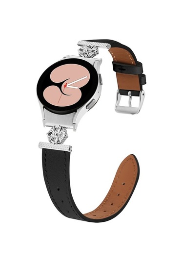 Tongxida Samsung Galaxy Uyumlu İzle 5 Pro 45mm / İzle 5 44mm / 40mm Hızlı Serbest Bırakma Konnektörlü Hakiki İnek Deri Kayış İçin Wat