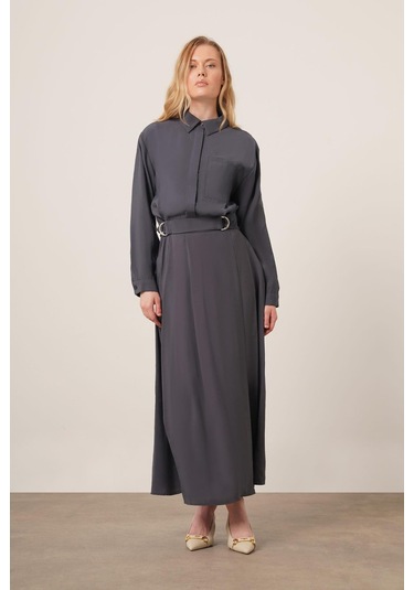 Ftz Women Kadın Modal Etekli Takım Füme 30714 Füme