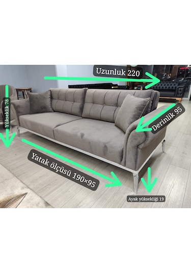 Zerafet Chester Koltuk Takımı Kahverengi