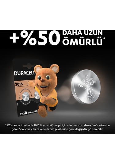 Duracell Özel 2016 Lityum Düğme Pil 3v 2 Li Paket