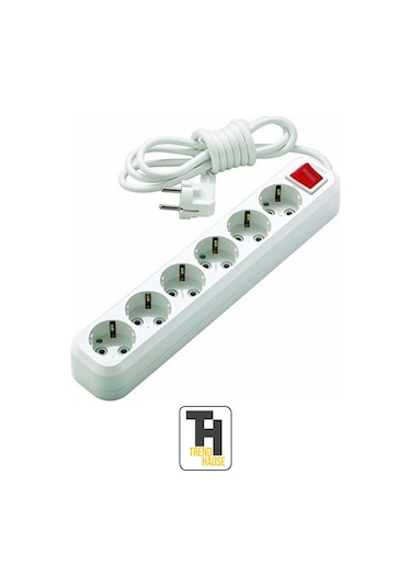 3 Metre 6'lı Anahtarlı Grup Priz