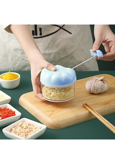 Eastmeeetwest--1 Adet Çok Fonksiyonlu El Sarımsak Öğütücü & Et Doğrayıcı - Kolay Hazırlık İçin Temel Mutfak Aleti Pembe