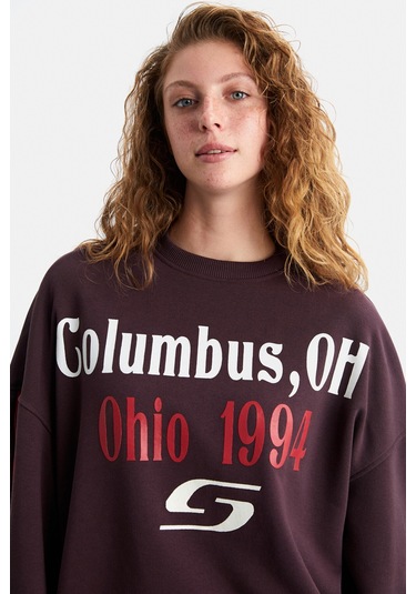 KEIRY 3 İplik Kadın Koyu Mor Sweatshirt